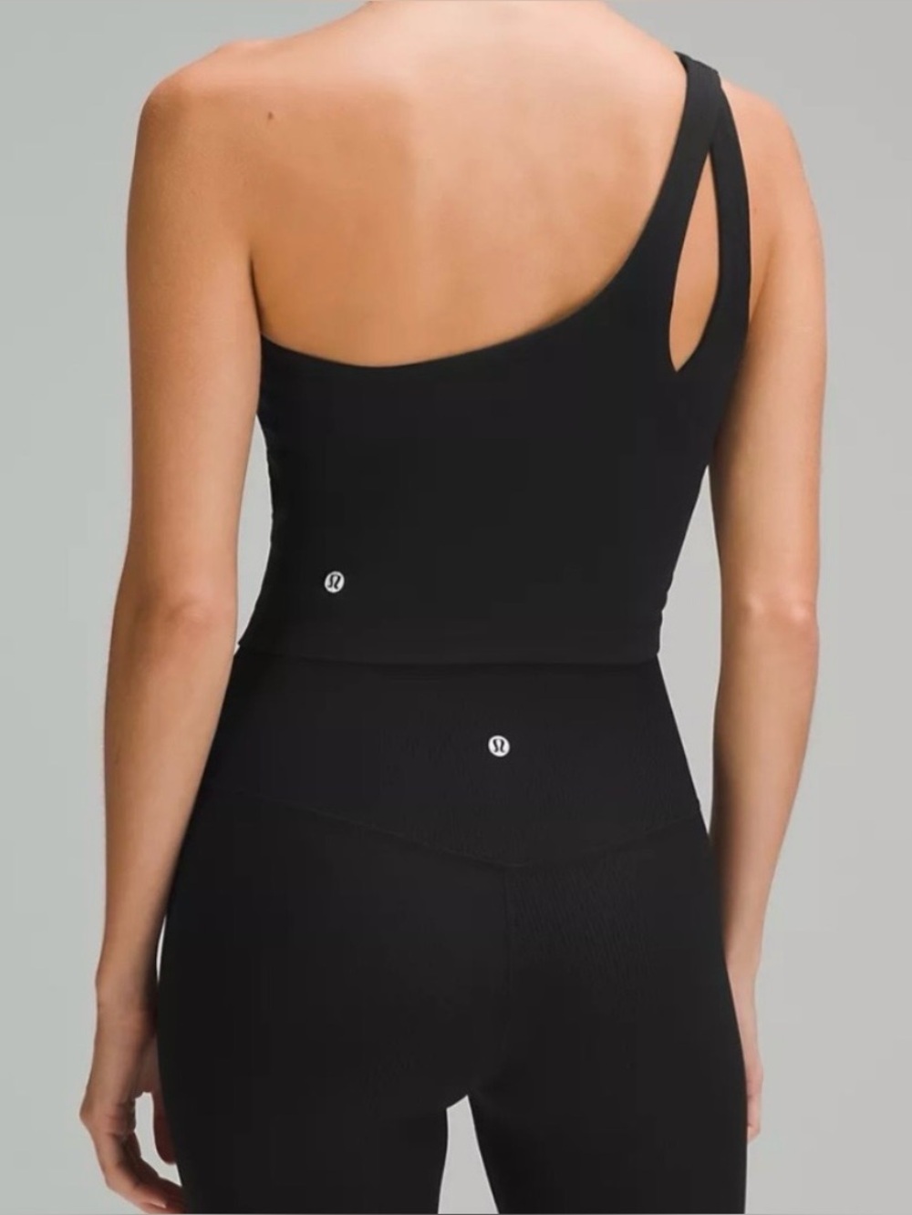lululemon athletica Black One-Shoulder Crop Top